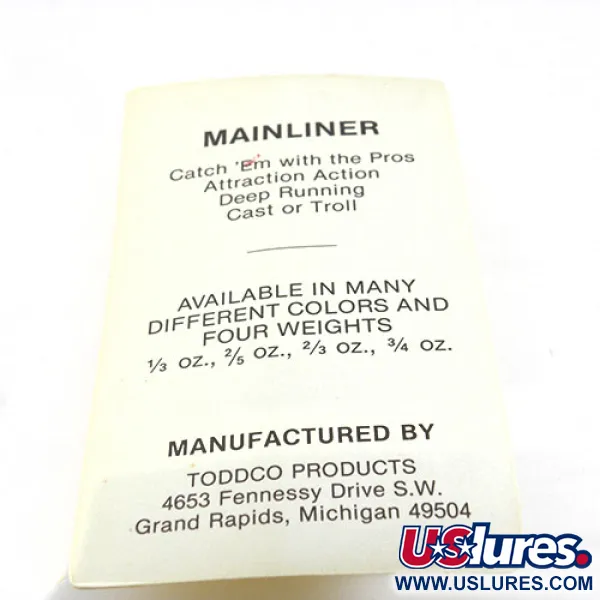  TODDCO Main liner Glow , 2/5oz Glow (Glow in Dark) fishing spoon #0675