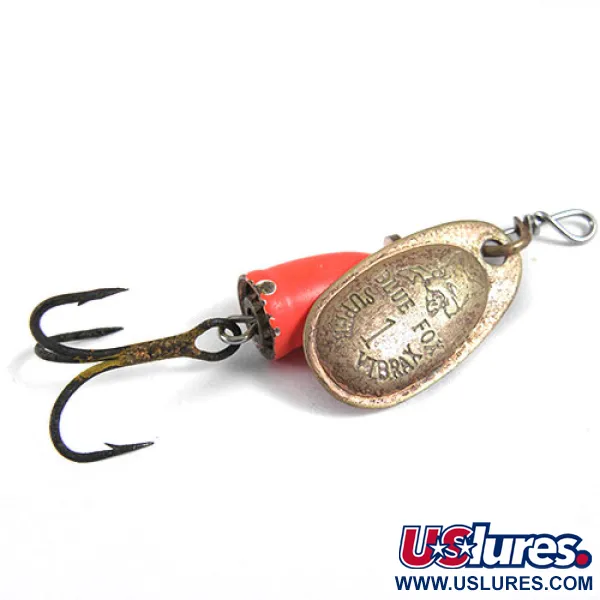 Vintage   Blue Fox Super Vibrax 1, 1/8oz Bronze (Brass) spinning lure #0676