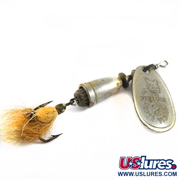 Vintage   Blue Fox Super Vibrax 2 Foxtail,  Silver spinning lure #0677