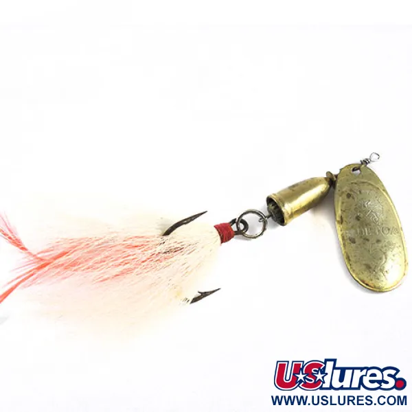 Vintage   Blue Fox Super Vibrax 5 Foxtail, 1/2oz Gold spinning lure #0679