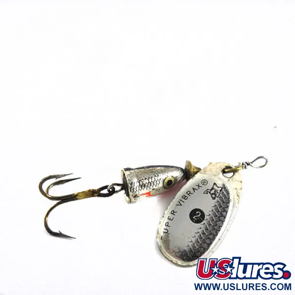 Vintage   Blue Fox Super Vibrax 2, 3/16oz Silver / Scale spinning lure #0680