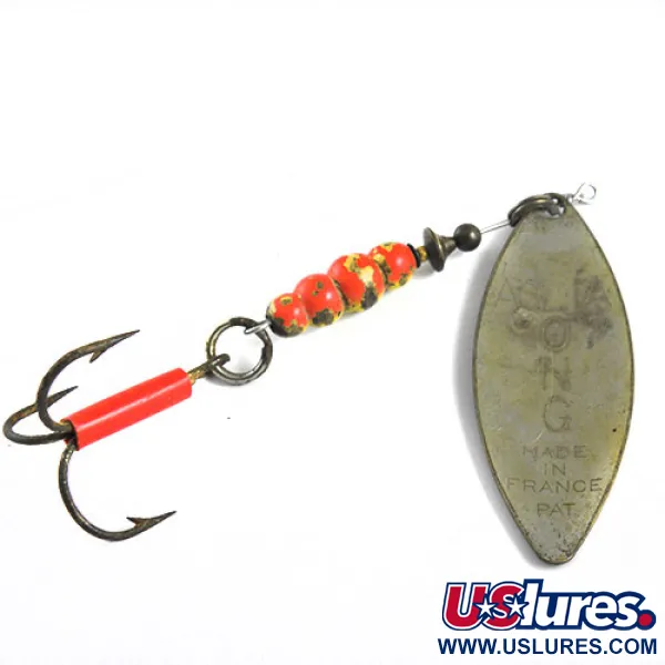 Vintage   Mepps Aglia Long 4, 3/5oz Brass spinning lure #0699