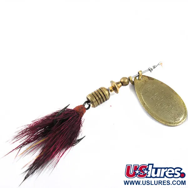 Vintage   Mepps Aglia 2 Dressed, 3/16oz Brass spinning lure #0714