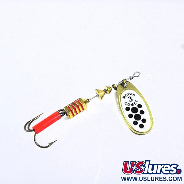 Vintage   Mepps Comet 3, 1/4oz White / Black spinning lure #0718