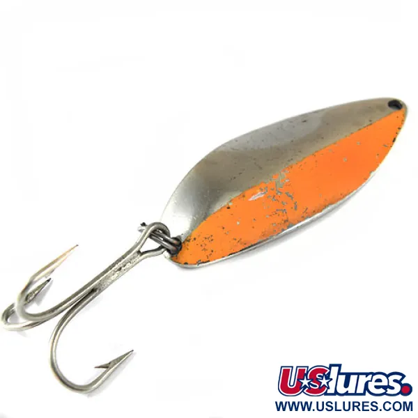 Vintage  Seneca Little Cleo (Hula Girl), 3/4oz Nickel / Orange fishing spoon #0749