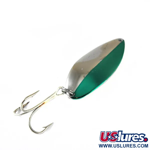 Vintage  Seneca Little Cleo (Hula Girl), 3/4oz Nickel / Green fishing spoon #0757