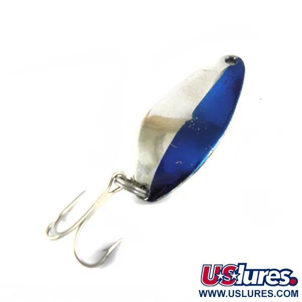 Vintage  Seneca Little Cleo, 1/4oz Nickel / Blue fishing spoon #0765