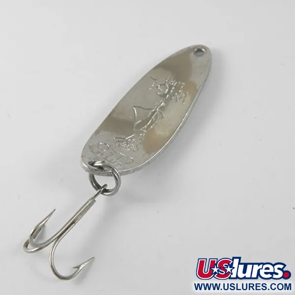 Vintage  Seneca Little Cleo (Hula Girl), 1/3oz White / Blue / Glitter fishing spoon #0767