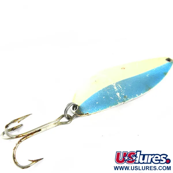 Vintage  Seneca Little Cleo (Hula Girl) Glow, 3/4oz Glow (Blue / White) fishing spoon #0770