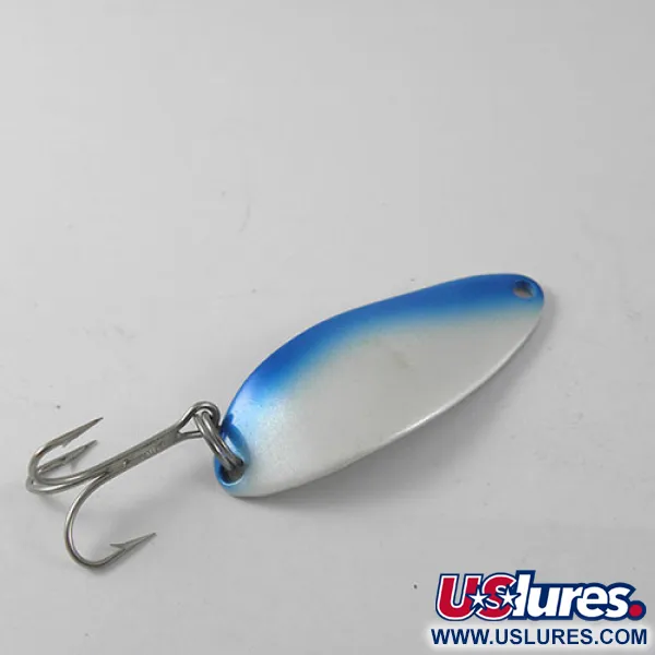 Vintage  Seneca Little Cleo (Hula Girl), 1/3oz White / Blue fishing spoon #0778