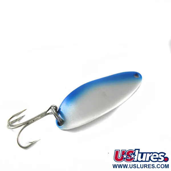 Vintage  Seneca Little Cleo (Hula Girl), 1/3oz White / Blue fishing spoon #0778