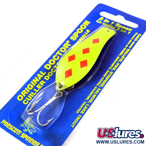  Prescott Spinner Little Doctor 265, 1/3oz Five of diamonds (Red / Yellow) fishing spoon #0780