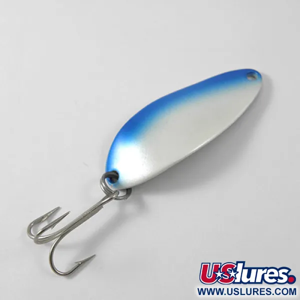 Vintage  Seneca  Little Cleo (Hula Girl), 1/3oz White / Blue fishing spoon #0784