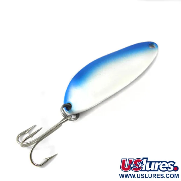 Vintage  Seneca  Little Cleo (Hula Girl), 1/3oz White / Blue fishing spoon #0784