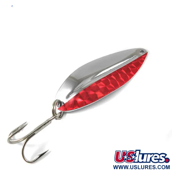 Vintage  TODDCO Main Liner, 1/2oz Nickel / Red fishing spoon #0785