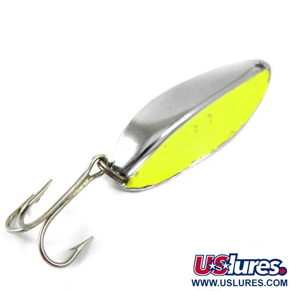 Vintage  TODDCO Main liner , 1/2oz Nickel / Fluorescent Green fishing spoon #0790