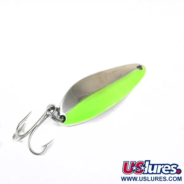 Vintage   Little Cleo Seneca, 1/4oz Nickel / Green fishing spoon #0805