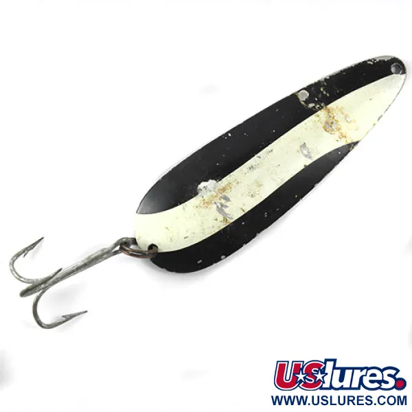 Vintage  Eppinger Dardevle, 1oz Black / White / Nickel fishing spoon #0813