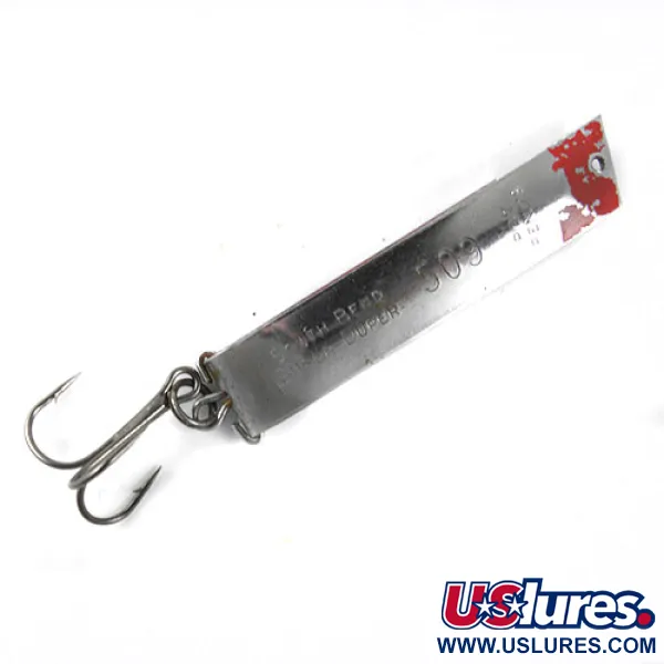 Vintage  South Bend Super-Duper 509, 2/5oz Nickel / Red fishing spoon #0819