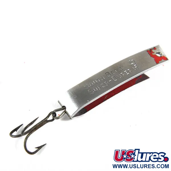 Vintage  South Bend Super-Duper 503, 1/8oz Nickel / Red fishing spoon #0826