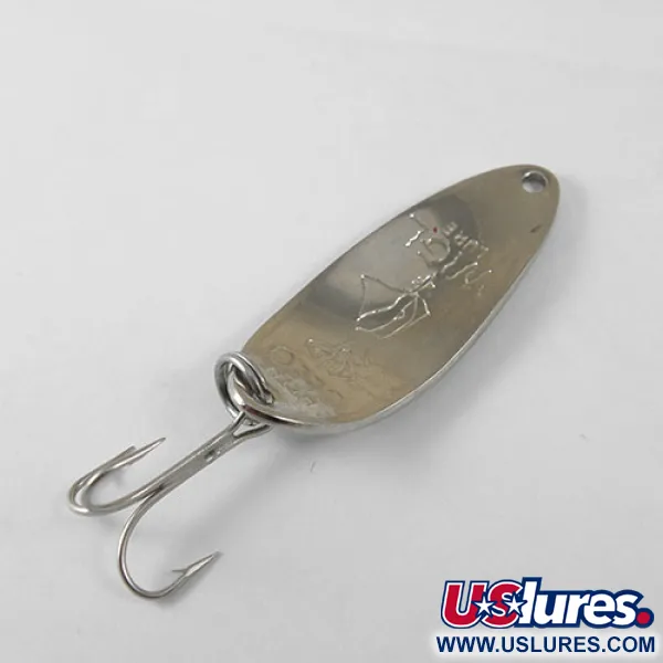 Vintage  Seneca Little Cleo (Hula Girl), 1/3oz Nickel / Green fishing spoon #0842