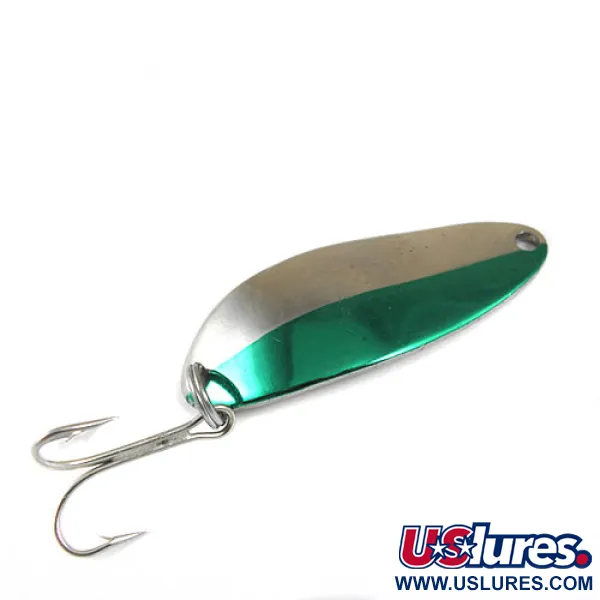 Vintage  Seneca Little Cleo (Hula Girl), 1/3oz Nickel / Green fishing spoon #0842