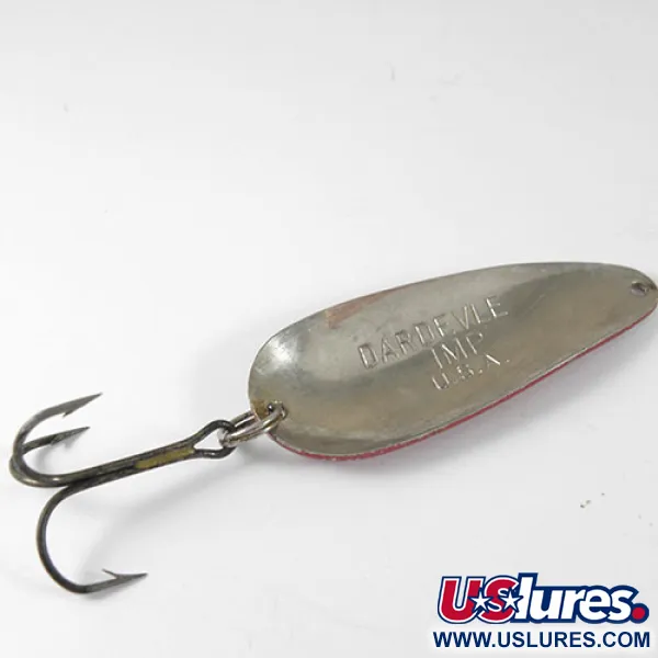 Vintage  Eppinger Dardevle Imp, 2/5oz Red / White / Nickel fishing spoon #0852