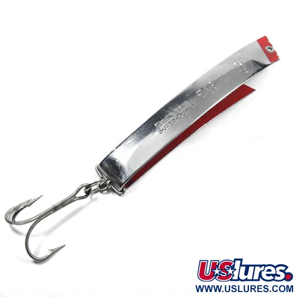 Vintage  South Bend Super-Duper 516, 2/3oz Nickel / Red fishing spoon #0864