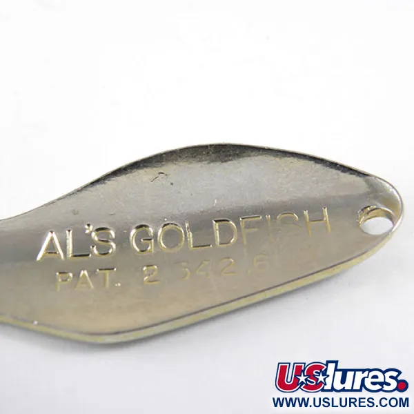 Vintage   Al's gold fish, 1/4oz Nickel / Gold fishing spoon #0890
