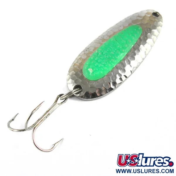 Vintage    Blue Fox Pixee ​, 3/4oz Nickel / Green fishing spoon #0895