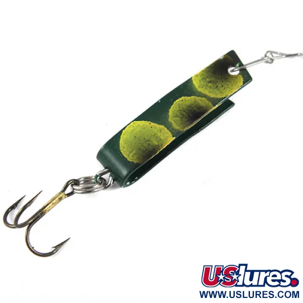 Vintage  South Bend Super-Duper 501, 3/32oz Frog (Yellow / Green) fishing spoon #0896