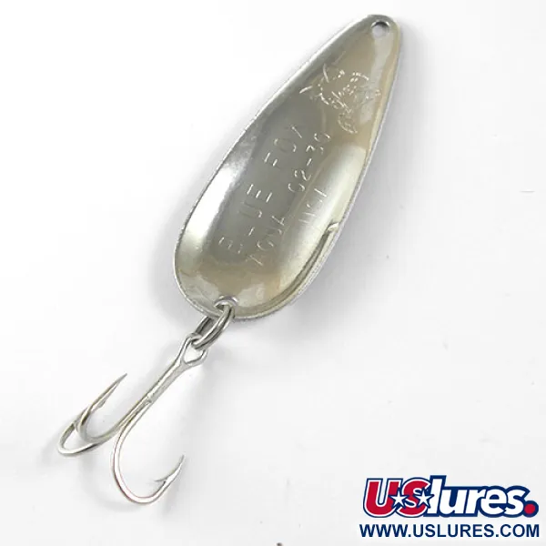 Vintage   Blue Fox Strobe Aqua Spoon, 1/3oz White / Black fishing spoon #0921
