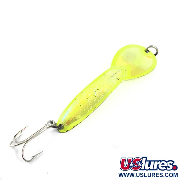 Vintage  Luhr Jensen Loco, 3/4oz Yellow fishing spoon #0922