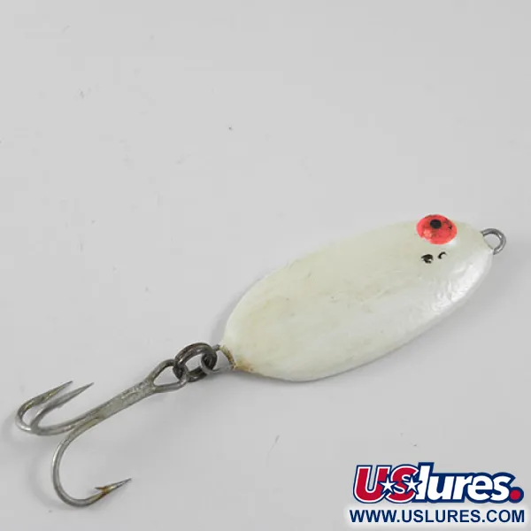 Vintage   Bomber Slab Spoon, 3/4oz Pearl (Pearl) fishing spoon #0936