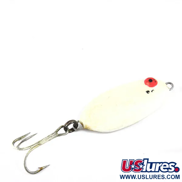 Vintage   Bomber Slab Spoon, 3/4oz Pearl (Pearl) fishing spoon #0936
