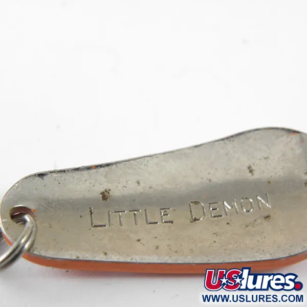 Vintage  Sensation Little Demon, 1/4oz White / Red / Nickel fishing spoon #0939