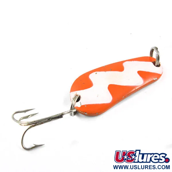 Vintage  Sensation Little Demon, 1/4oz White / Red / Nickel fishing spoon #0939