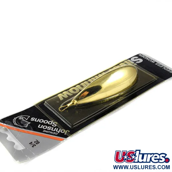   Weedless Johnson Silver Minnow, 3/4oz Gold fishing spoon #0956