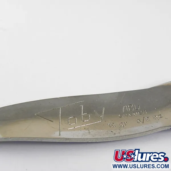 Vintage  Abu Garcia Abu Toby, 2/3oz Nickel / Blue fishing spoon #0961