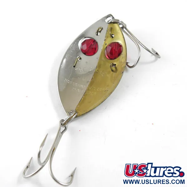 Vintage  Hofschneider Red Eye Junior , 1/2oz Nickel / Brass / Red Eyes fishing spoon #0968