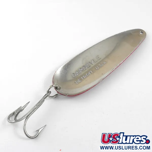 Vintage  Eppinger Dardevle, 1oz Red / White / Nickel fishing spoon #0969