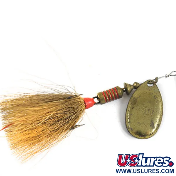 Vintage   Mepps Aglia 3 dressed, 1/4oz Brass spinning lure #0978