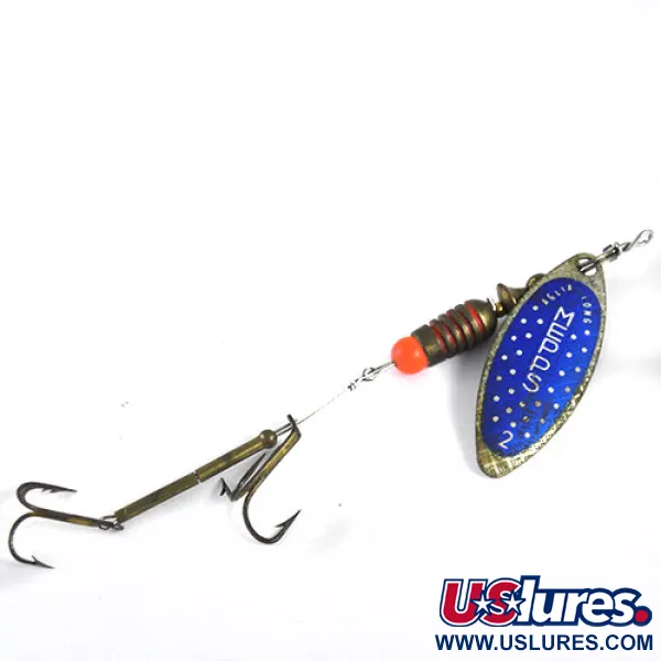 Vintage   Mepps Aglia Long 2 0986, 1/4oz Nickel / Blue spinning lure #0986