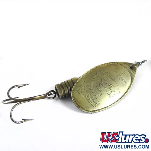 Vintage   Heddon HEP 3, 1/4oz Brass spinning lure #0991