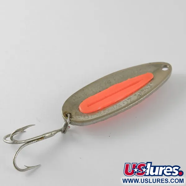Vintage   Blue Fox Pixee , 1/4oz Nickel / Orange fishing spoon #1006