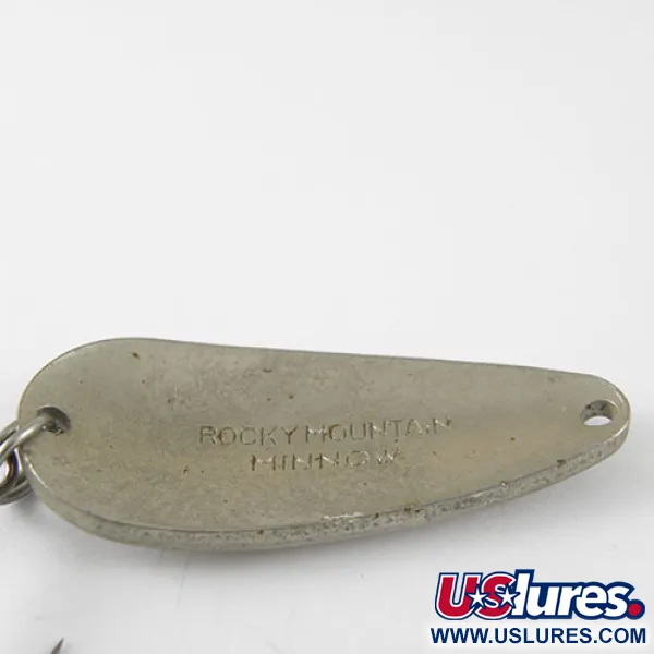 Vintage   Rocky Mountain minnow, 1/3oz Nickel / Blue fishing spoon #1012