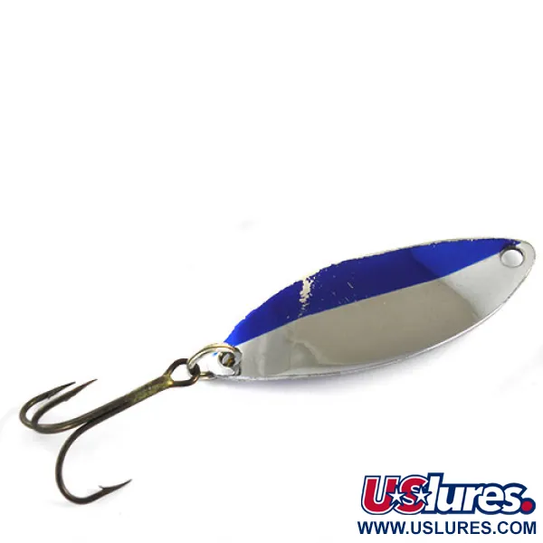 Vintage  Happiness Is bait HI spoon, 1/2oz Nickel / Blue fishing spoon #1029