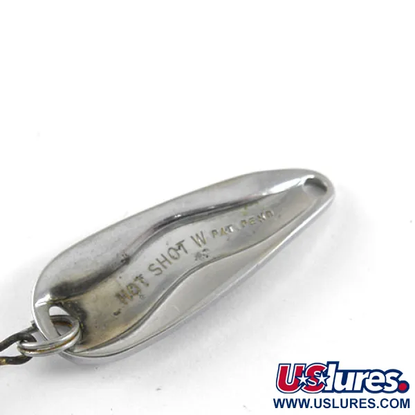 Vintage  Luhr Jensen Hot Shot W, 3/16oz Nickel / Black fishing spoon #1055