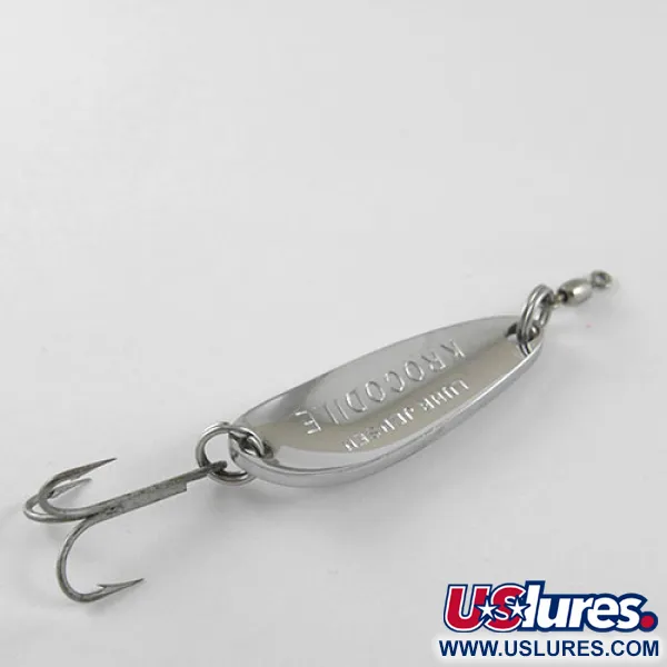 Vintage  Luhr Jensen Krocodile, 1/3oz Nickel / Hologram fishing spoon #1061