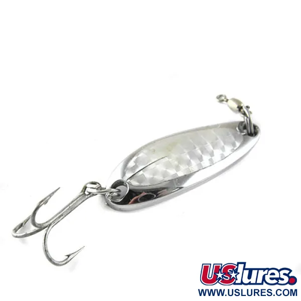 Vintage  Luhr Jensen Krocodile, 1/3oz Nickel / Hologram fishing spoon #1061